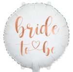 18″ Μπαλόνι λευκό Bride to be με rose gold γραμματα