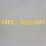 Banner "Happy Birthday" χρυσά γράμματα
