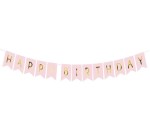 Διακοσμητικό μπάνερ ροζ “Happy birthday”