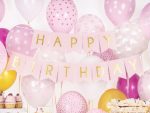 Διακοσμητικό μπάνερ ροζ “Happy birthday” - Image 2