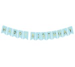 Διακοσμητικό banner γαλάζιο “Happy birthday”