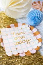 Χαρτοπετσέτες γαλάζιες καρό ‘I am One Today’ (12 τεμ) - Image 2