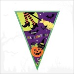 Σημαιάκια μωβ Happy Halloween