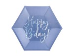 Χάρτινα πιάτα navy blue “Happy Birthday”-6τμχ.