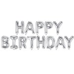 Σετ μπαλονιών “Happy Birthday” ασημί (13 γραμ)