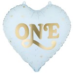 18” Μπαλόνι Καρδιά ”One” Απαλό Γαλάζιο
